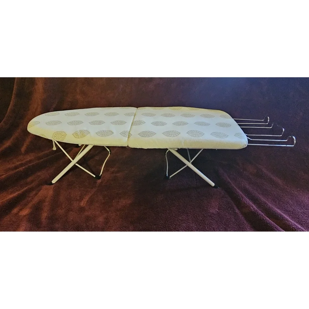 Folding Tabletop Ironing Board Attached Iron Rest Holder Compact Portable